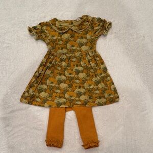 Kate Quinn Poppy Dress with Mustard Leggings